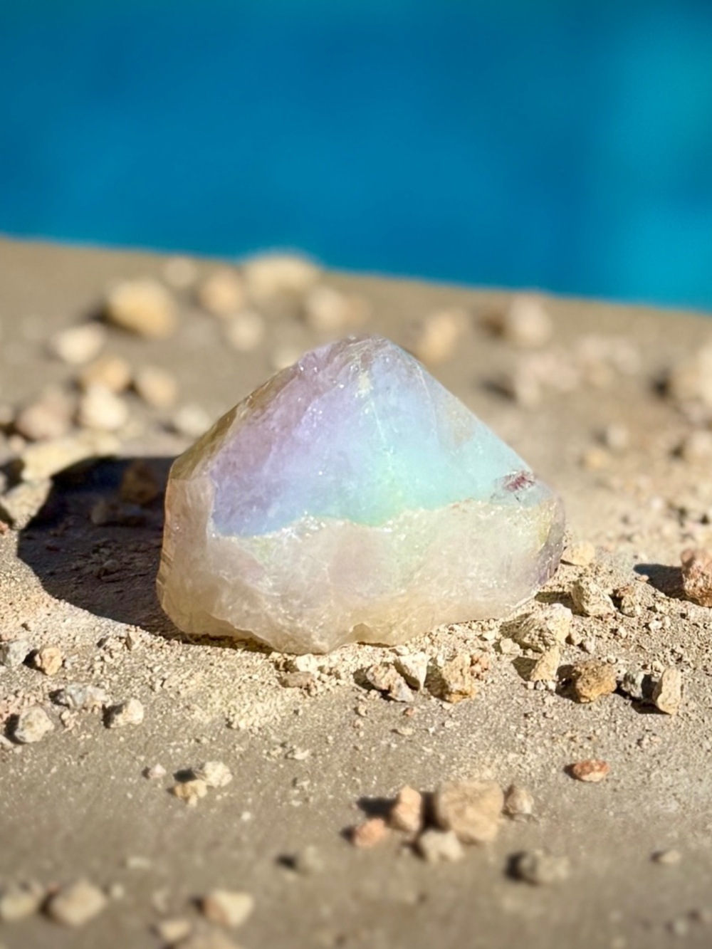 Angel Aura Citrine Crystal Point/Shimmer Amber Clear White Geometric Tower